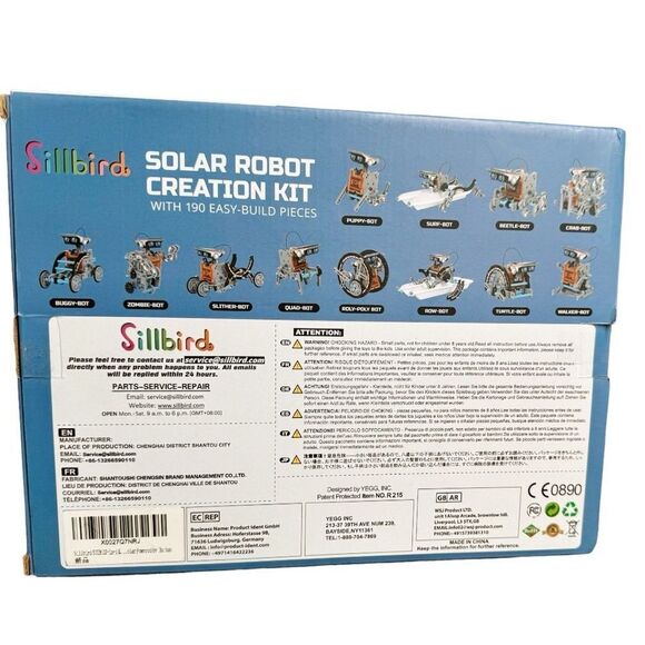 Sillbird Solar Robot Creation Kit STEM Learning Toy. 190 Easy-Build Pieces. NEW. - Picture 2 of 6